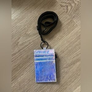 Holographic Card Lanyard w/zipper pouch